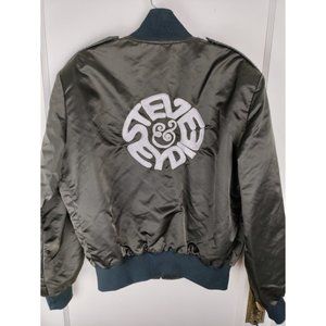 VTG Encore Performance Satin Embroidered Bomber Jacket Los Angeles USA Size MED